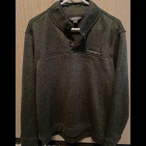 Eddie Bauer Cloud Fleece Pullover Sweater 1/4 Zip, Gray Mens Size Large L